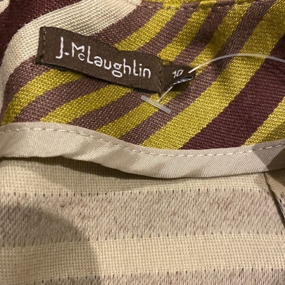 J. McLaughlin Skirt NWT Lucia Pleated Striped Fuchsia Size 10 - Picture 3 of 8